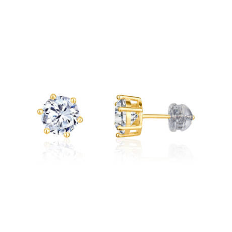 Club Rochelier 5A Cubic Zirconia 7mm Geometric Stud Earrings