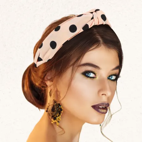 Unique Bargains- Polka Dot Wide Knotted Headband