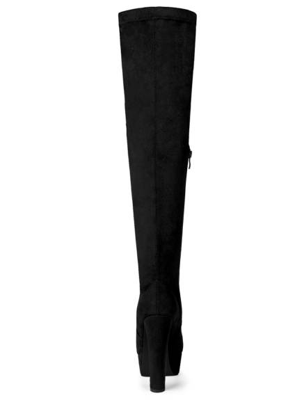 Allegra K - Platform Block Heel Over Knee High Boots