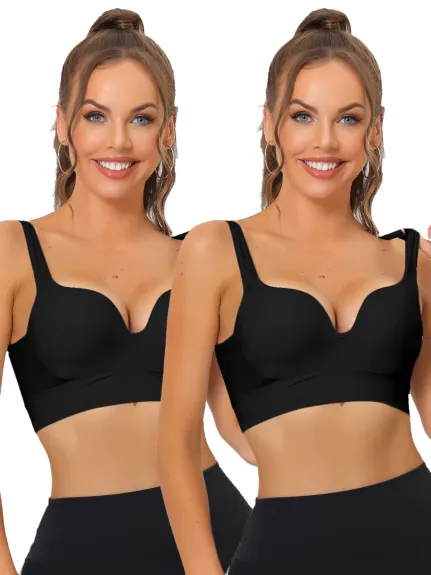 Allegra K - Wireless Padded Sports Bras Pack