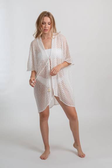 KOY Resort Kimono de plage en crochet Zuma