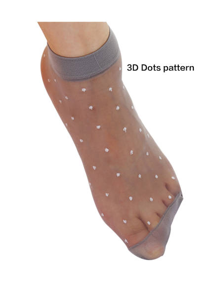 Allegra K- Women's Dots Ankle Length Sheer Socks 10 Pairs