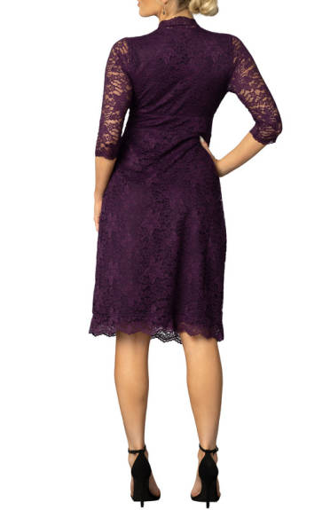 Kiyonna Scalloped Boudoir Lace Cocktail Dress