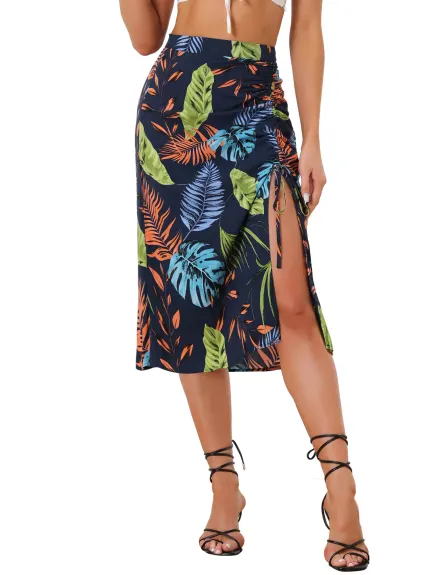 Allegra K- Stretchy Ruched Work Pencil Skirt