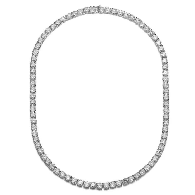 Rachel Glauber 4mm Tennis Necklace with Clear Cubic Zirconia, Length 20 Inch