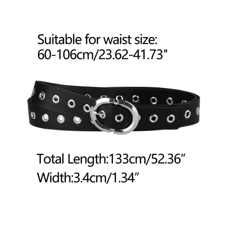 Allegra K- Grommet PU Leather Waist Belt