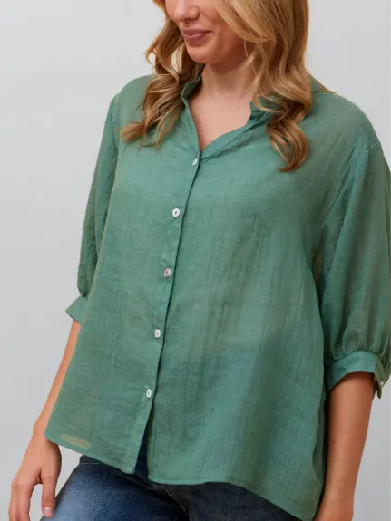 Annick - Roxanne Oversized Semi-Sheer Shirt Blouse Solid