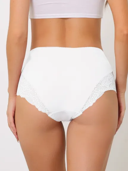 Allegra K- High Waist Lace Silky Brief Panties