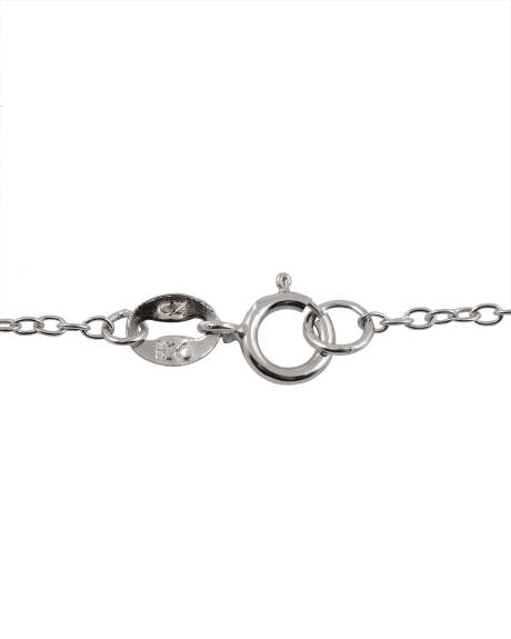 Geneviève Collier pendentif en forme de cœur en argent sterling avec zircon cubique blanc