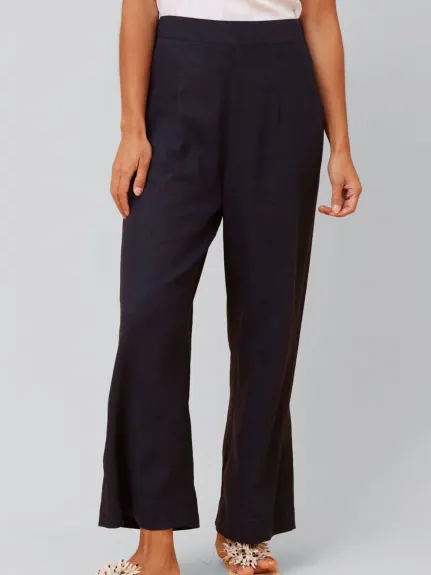 Annick - Aria Pants Linen Wide Leg Pockets Elastic Back