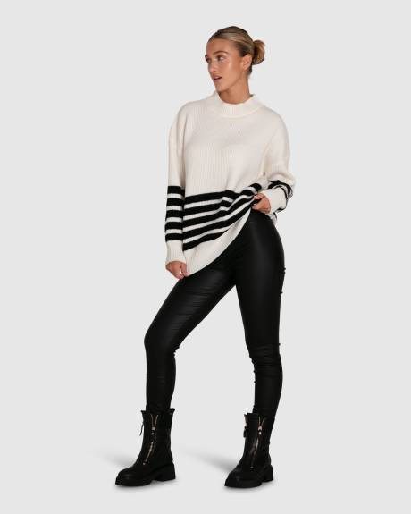 Belle & Bloom Everything I Do Oversize Striped Knit - Black White