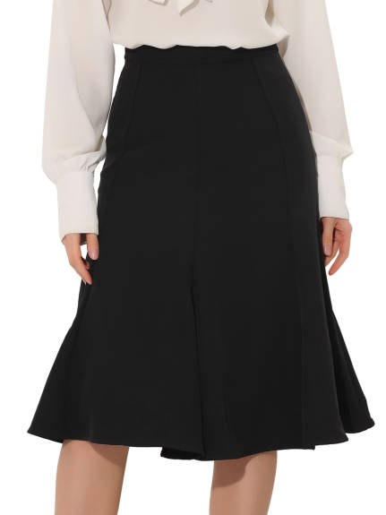 Allegra K - Elegant Flared A-Line Midi Skirt