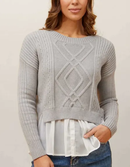 Annick - Ophelia Faux Layered Knit Sweater Shirt Effect