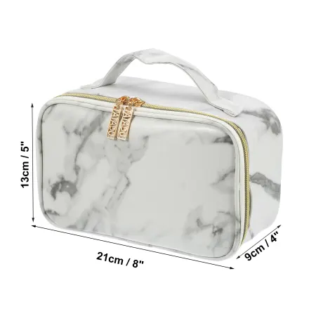 Unique Bargains- Organisateur de pinceaux de sac de maquillage en marbre de voyage