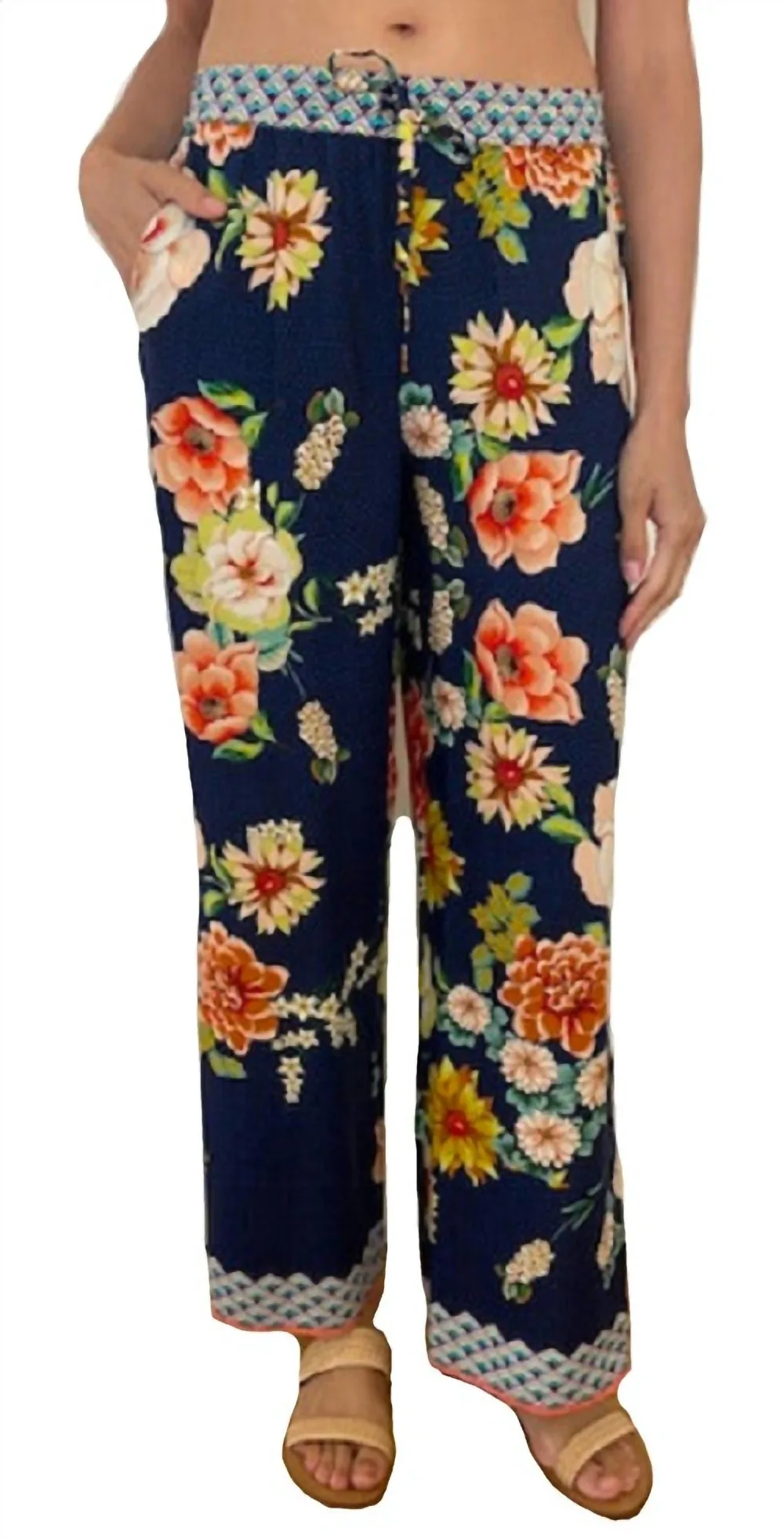 Johnny Was - Floral Border Split Pant