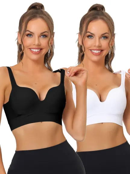 Allegra K - Wireless Padded Sports Bras Pack