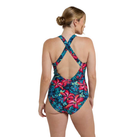 Animal - Womens/Ladies Mia Floral Cross Back One Piece Bathing Suit