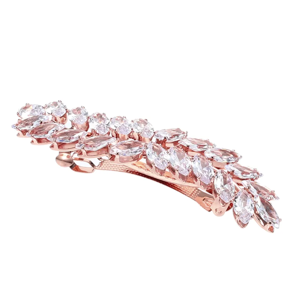 Unique Bargains - Faux Crystal Leaf Wedding Hair Barrettes