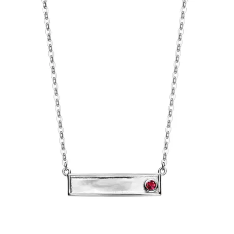 Rachel Glauber  White Gold Plated with Lab Created Colored Cubic Zirconia Bar Necklace