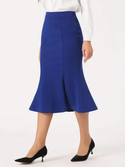 Allegra K- Hight Waist Fishtail Midi Skirt