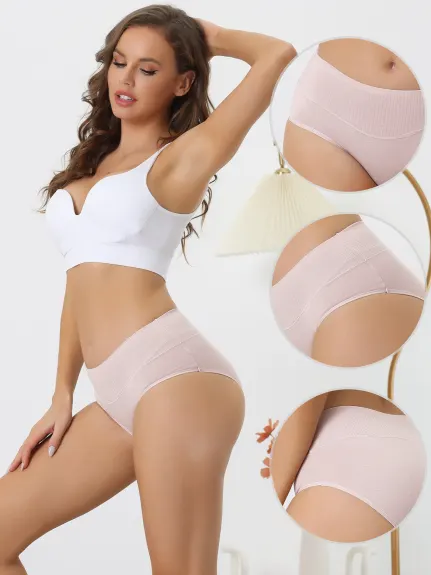 Allegra K- High-Waisted Cotton Stretchy Panties Set