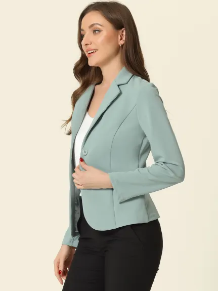 Allegra K- Lapel Collar Stretchy Jacket Suit Blazer