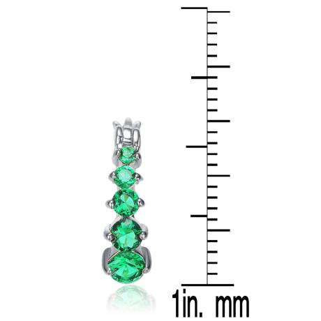 Genevive -Boucles d'oreilles créoles rondes graduées en zircon cubique SS plaqué rhodium