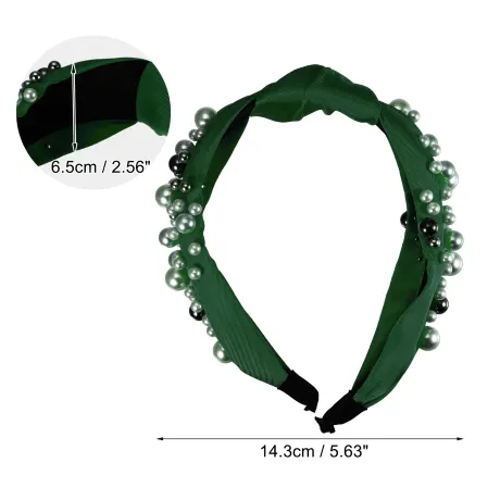 Unique Bargains - Faux Pearl Bead Fashion Knotted Headband