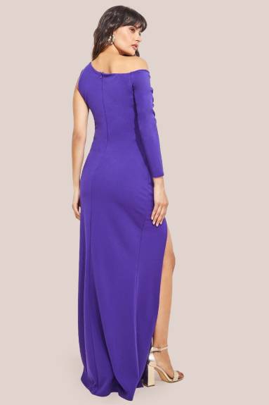 Goddiva - One Shoulder Front Split Scuba Maxi