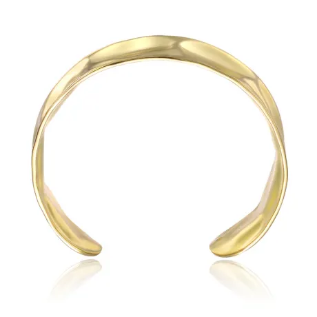 Rachel Glauber 14k Gold Plated Hammered Finish Bangle Bracelet Cuff