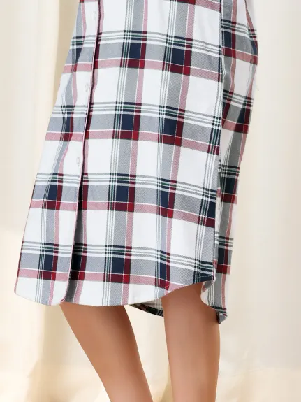 cheibear - Plaid/Heart Printed Lounge Sleepshirt