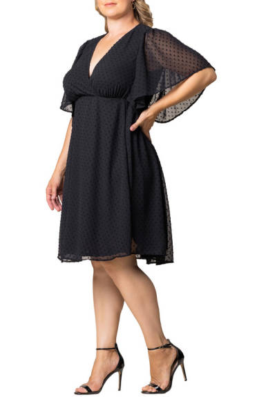 Kiyonna Florence Flutter Sleeve Dress (Plus Size)