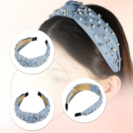 Unique Bargains- Rhinestones Crystal Knotted Headband