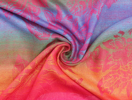 Allegra K- Tassel Wrap Floral Gradient Color Scarf