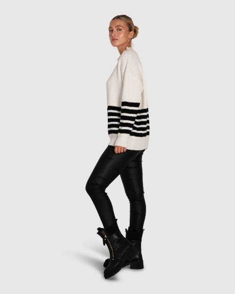 Belle & Bloom Everything I Do Oversize Striped Knit - Black White