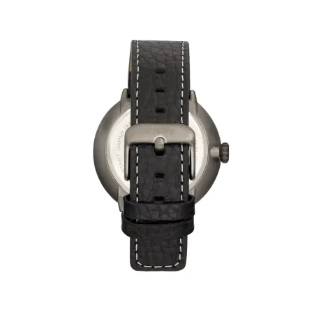 Simplify - The 7100 Leather-Band Watch w/Date - Black