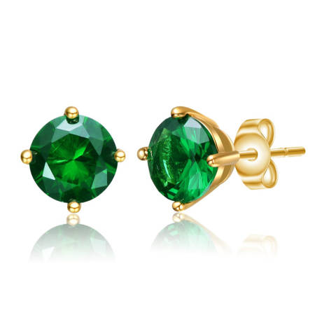 Rachel Glauber 7mm Stud Earrings with Colored Cubic Zirconia