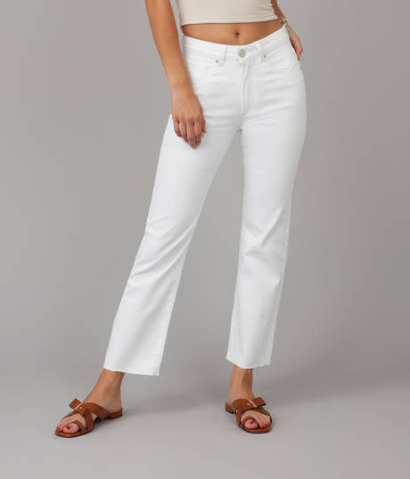 Lola Jeans DENVER-WHT High Rise Straight Jeans