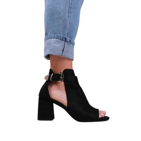 Where's That From - Womens/Ladies Lisa Suede Open Toe Block Heel High Heels