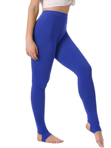 Allegra K - Solid Elastic Yoga Stirrup Leggings Pants