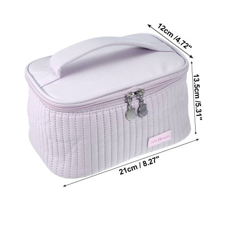 Unique Bargains- PU Leather Large Travel Makeup Bag Brush Toiletry Organizer