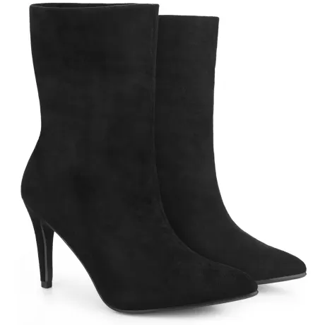 Allegra K - Pointed Toe Foldable Ankle Sock Boots