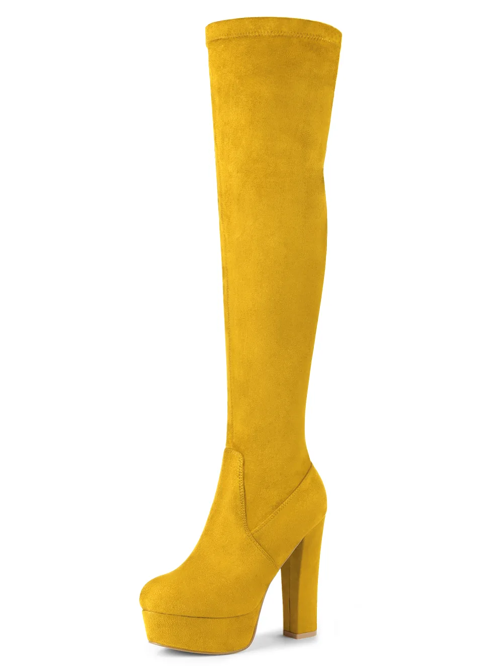 Allegra K - Platform Block Heel Over Knee High Boots