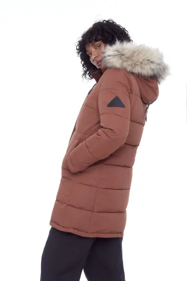 Alpine North - AULAVIK | Parka Mi-Long à Capuche et Duvet Vegan Recyclé pour Femme