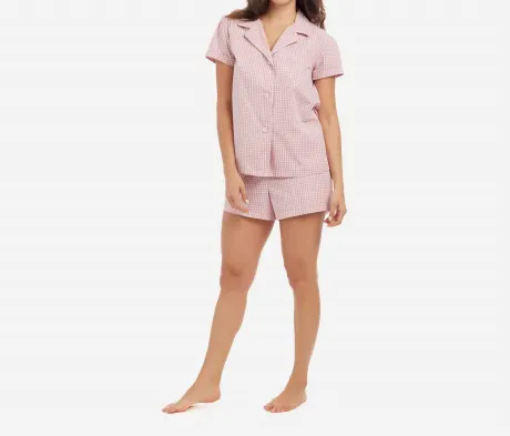 The Sleep Code - Gingham Cotton Classic Short Pj Set