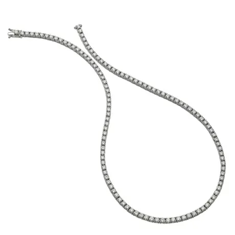 Rachel Glauber 4mm Tennis Necklace with Clear Cubic Zirconia, Length 20 Inch