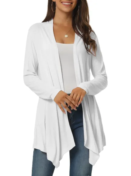 Allegra K- Draped Front Open Cardigan