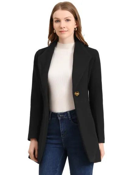 Allegra K- Shawl Collar Button Long Overcoat