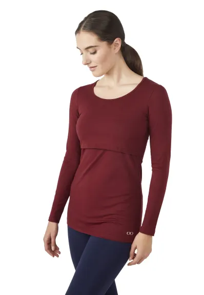 Charlotte Long Sleeves Round Neck Nursing Top - Modern Eternity Maternity