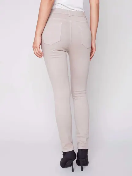 CHARLIE B - Twill Pants With Zipper Pocket Detail